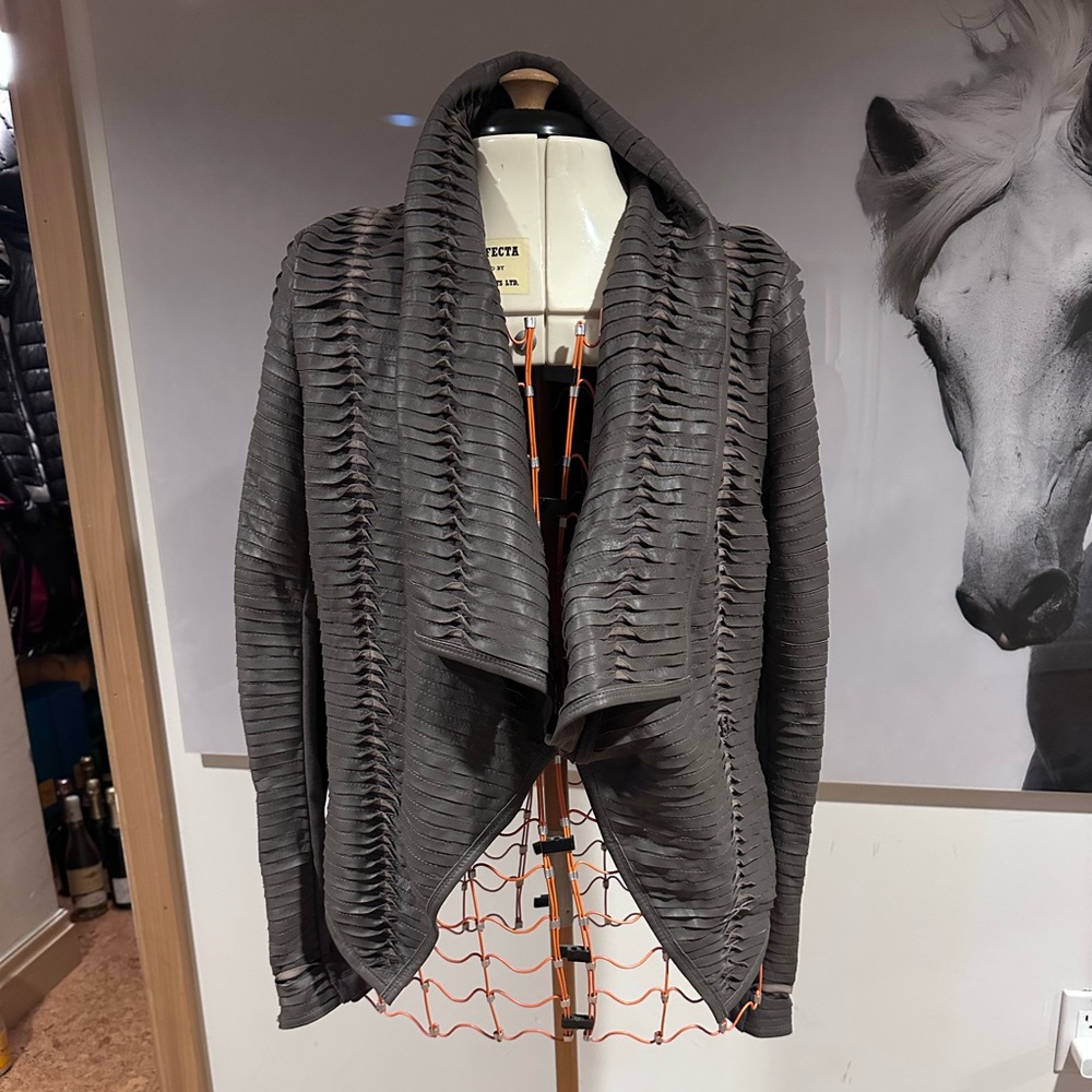 Line Lambskin Leather Jacket